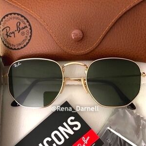 Ray-Ban Gold and Green Sunglasses